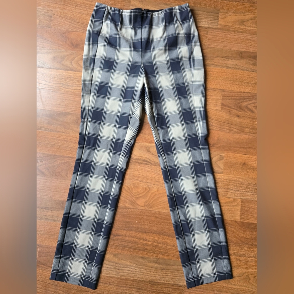 Rag & Bone Navy and Gray Plaid Trousers
